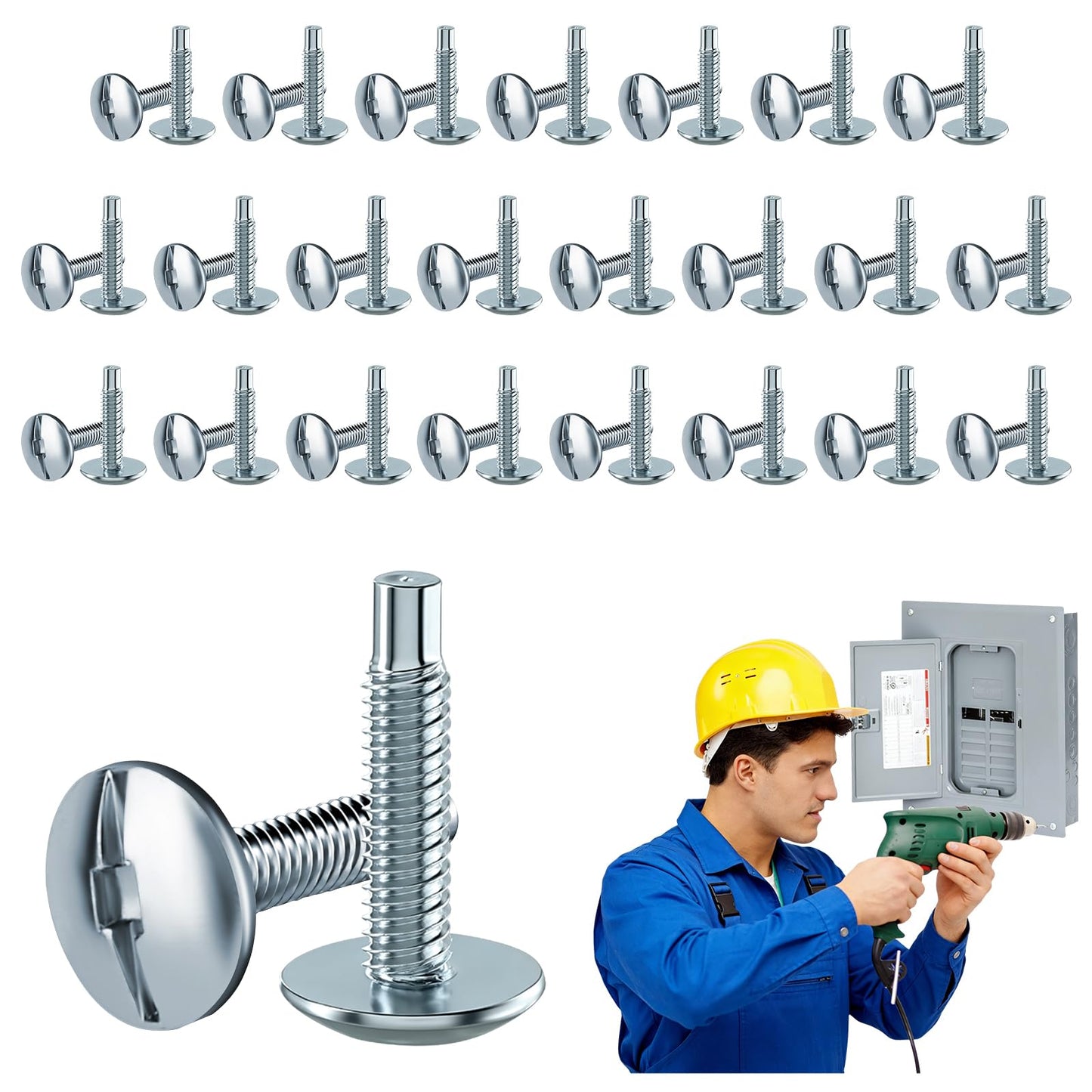 18Pcs Load Center Cover Replacement Screws Compatible with Siemens ECTS2, Panel Screws for Siemens EQ Type & Murray Load Centers, Zinc Electrical Screws