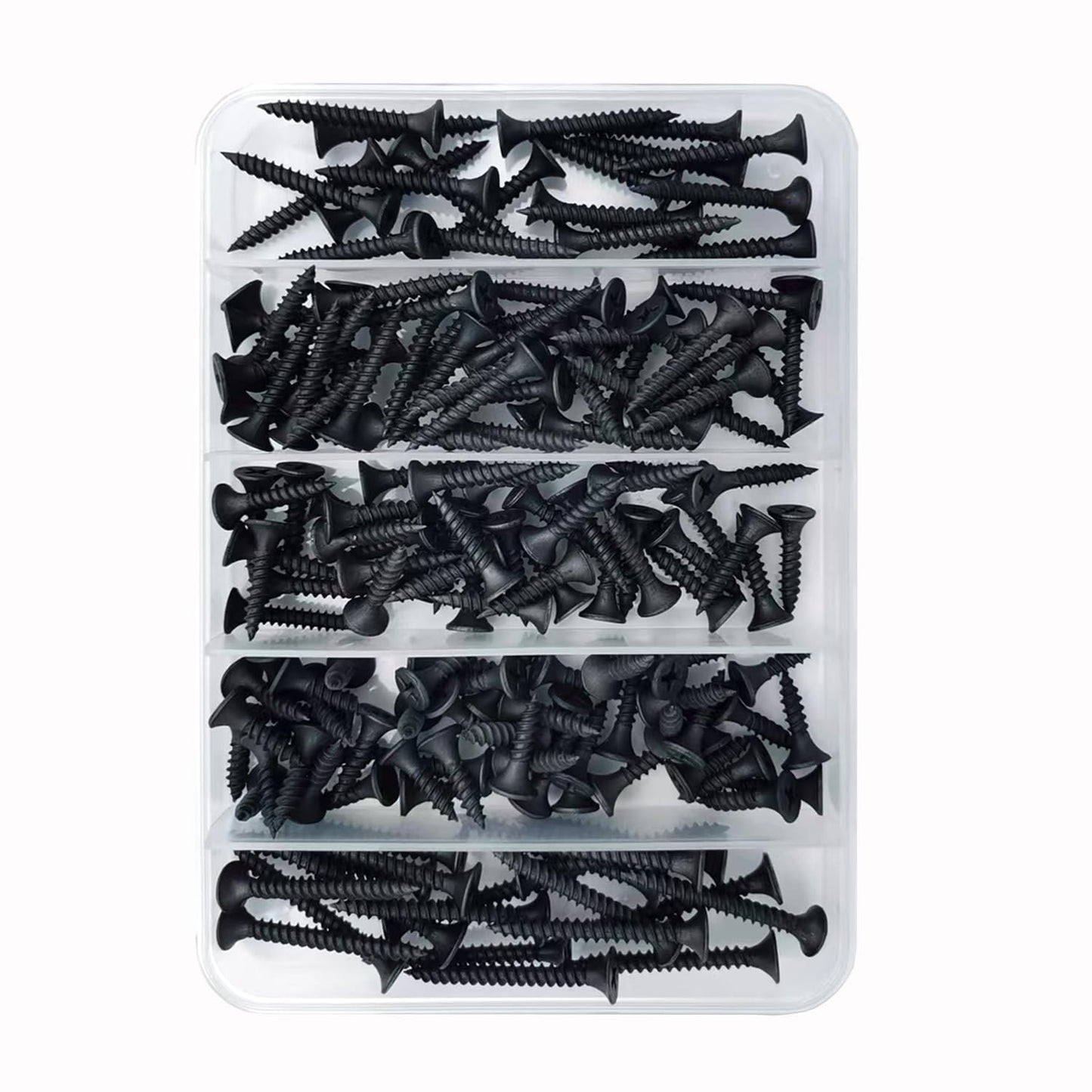 5 Sizes 220pcs Black Wood Screws Assortment Kit,Wood Screws for Drywall,Phillips Drive Self Tapping Dry Wall Screws