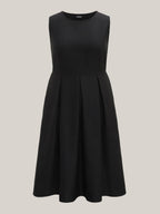 Classic Woven Inner Pleated Midi Dress