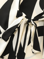 Abstract Print Knotted Blouse