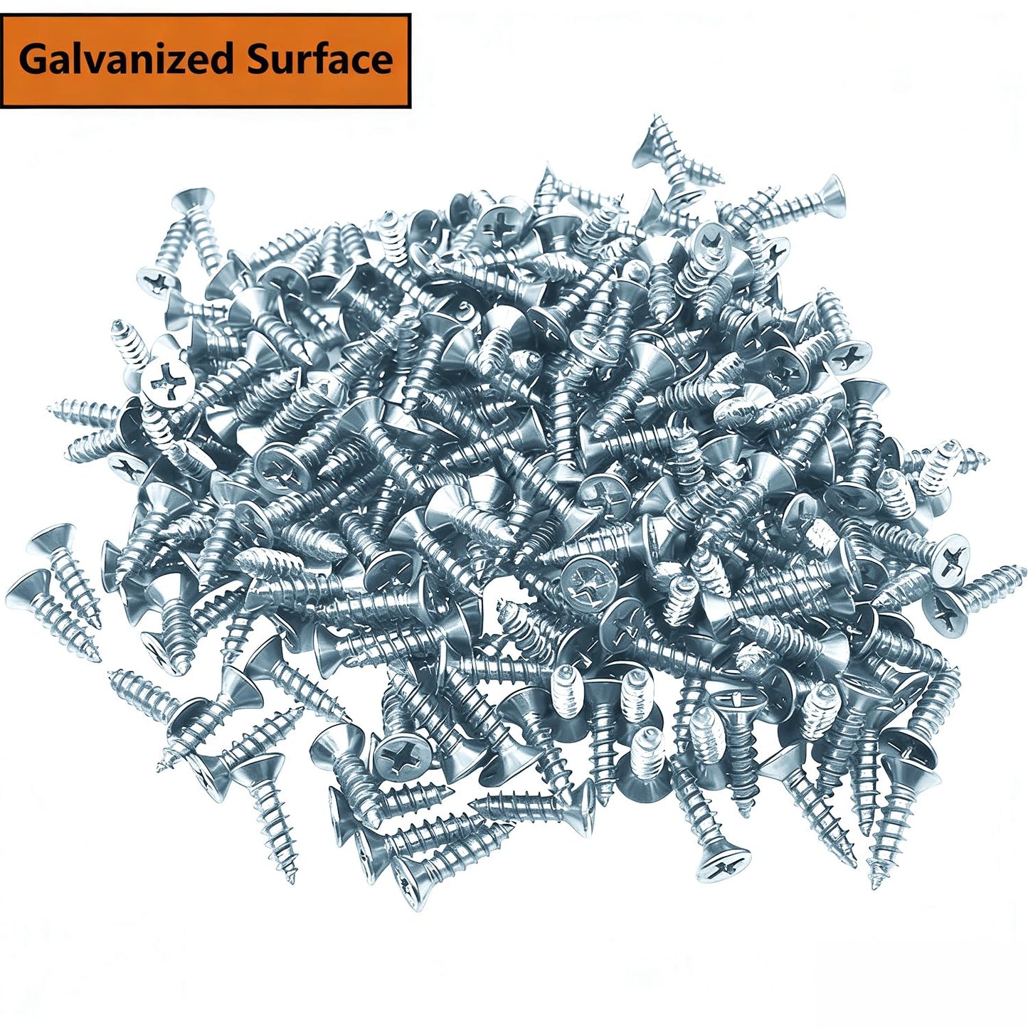 5 Sizes 202pcs Galvanized Wood Screws Assortment Kit,Wood Screws for Drywall,Phillips Drive Self Tapping Dry Wall Screws