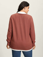 Supersoft 2-in-1 Polo Collar Color Contrast Pullover