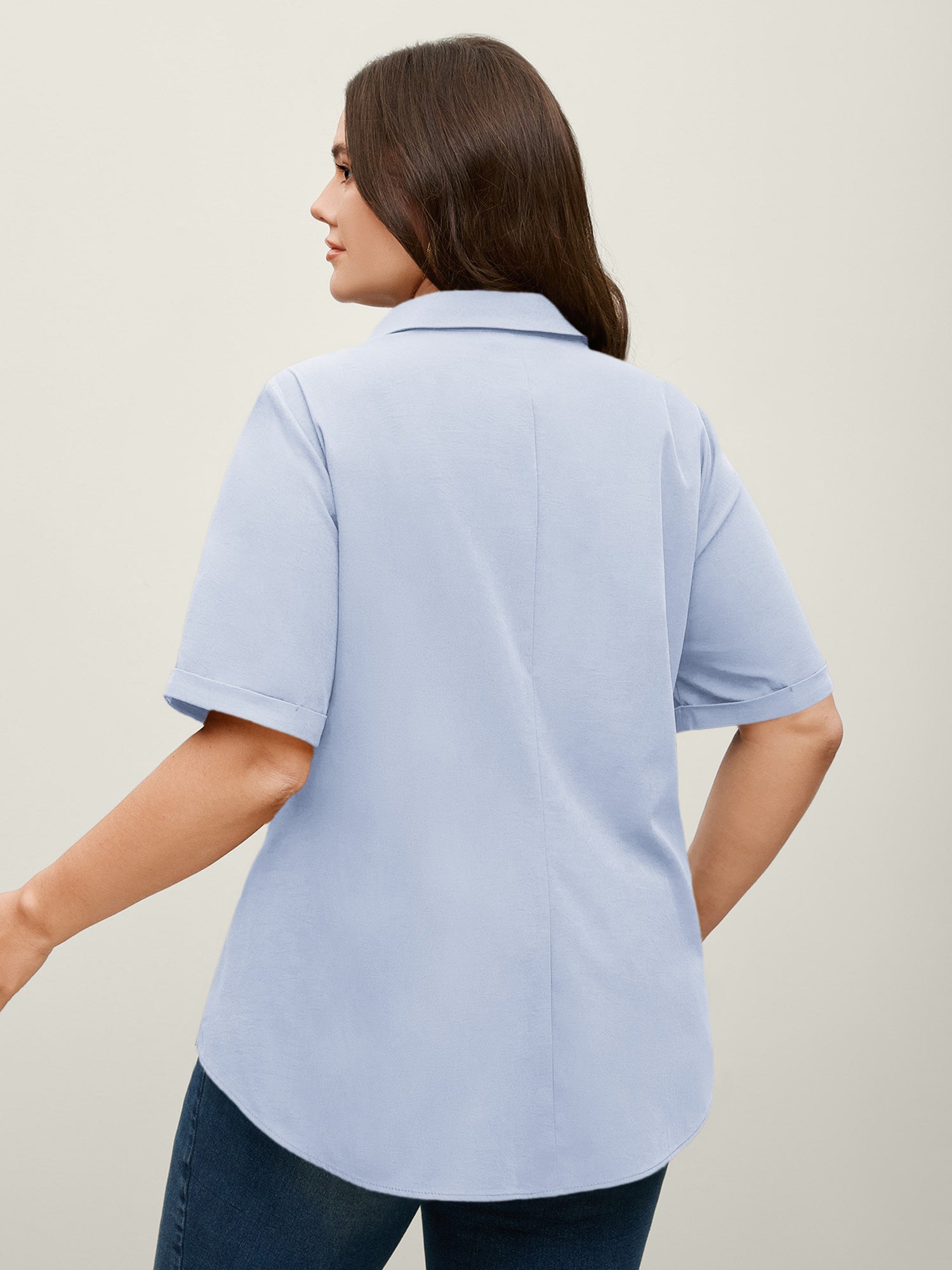 Knotted Front Asymmetrical Hem Blouse