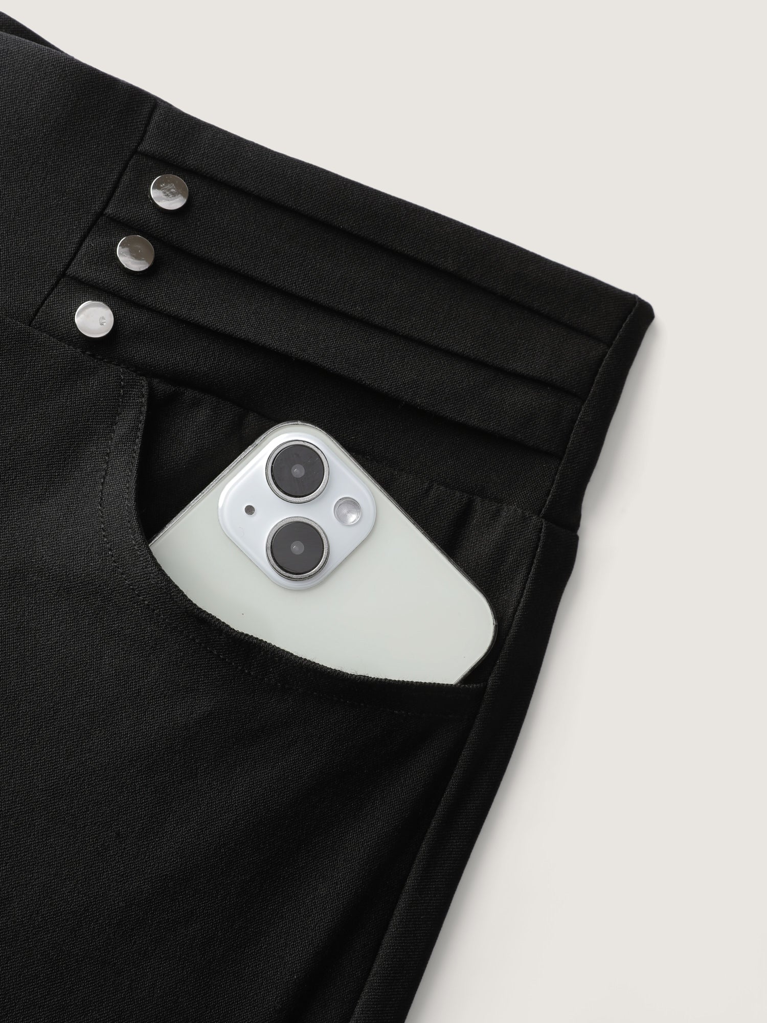 Rivets Wide Waistband Stretchy Pants