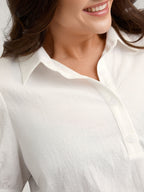 Pure Cotton Ruffled Puffy Sleeve Blouse