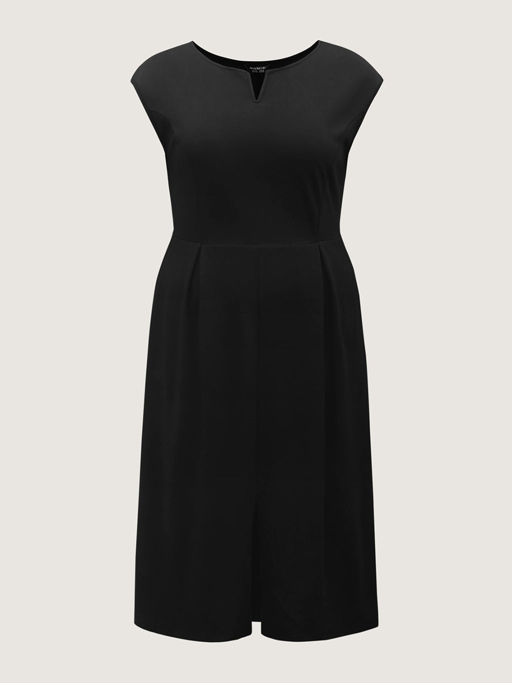 Stretchy Waist Pleated Midi Dress