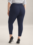 Stretch Split Hem Pockets Skinny Pants