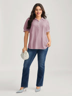 Pure Cotton Ruffled Puffy Sleeve Blouse