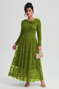 Curveins Plus Size Flowing Solid and Printed Panel Pleated Maxi Dress