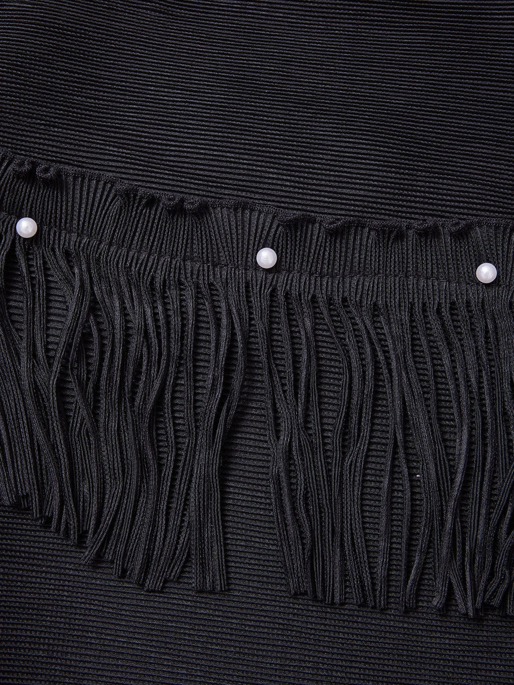 Curveins Plus Size Round Neck Fringe Detail Elegant Loose Pleated Midi Dress