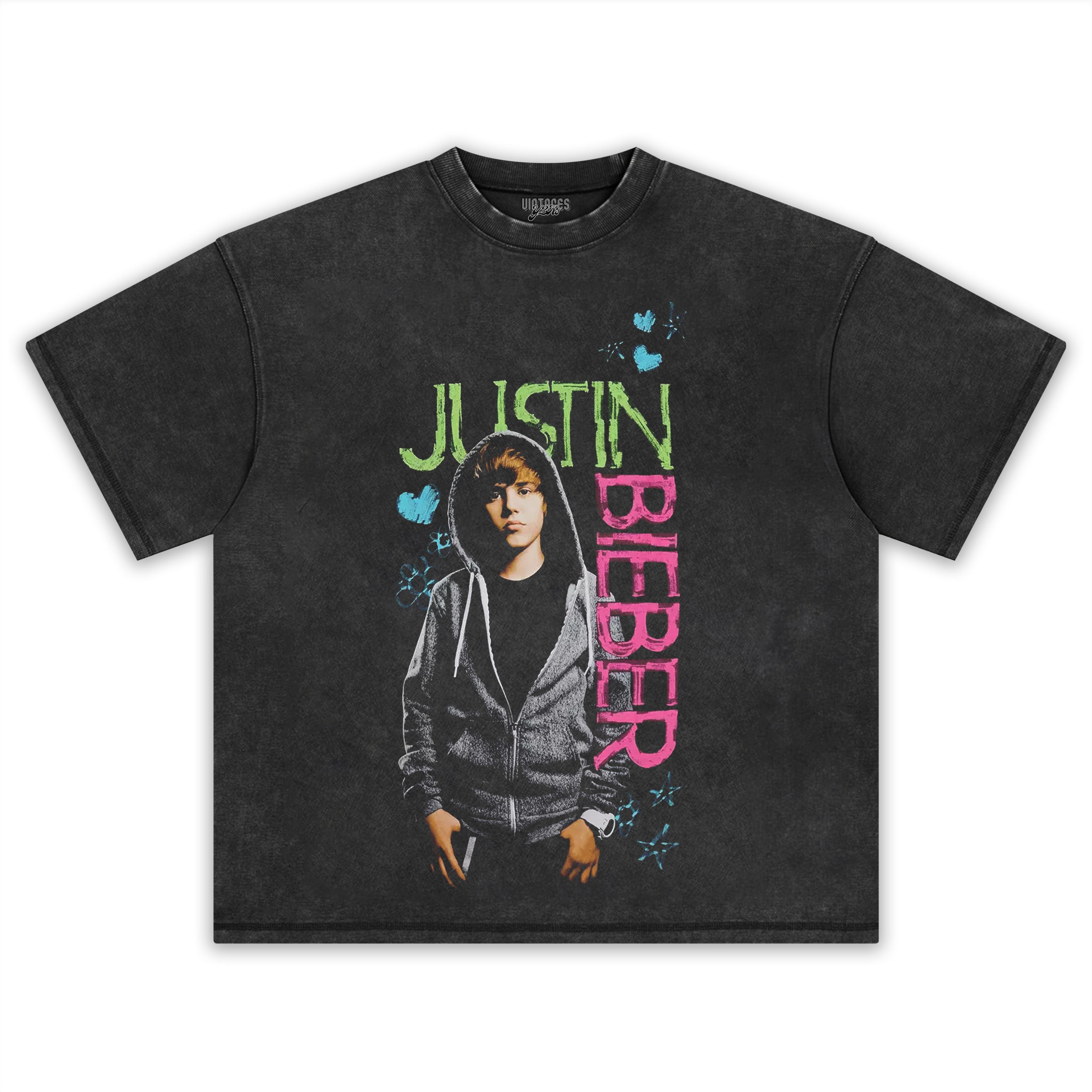 JUSTIN BIEBER HEARTS & STARS PORTRAIT TANK TOP & TEE & LONG SLEEVE & LAYERED LS & HOODIE