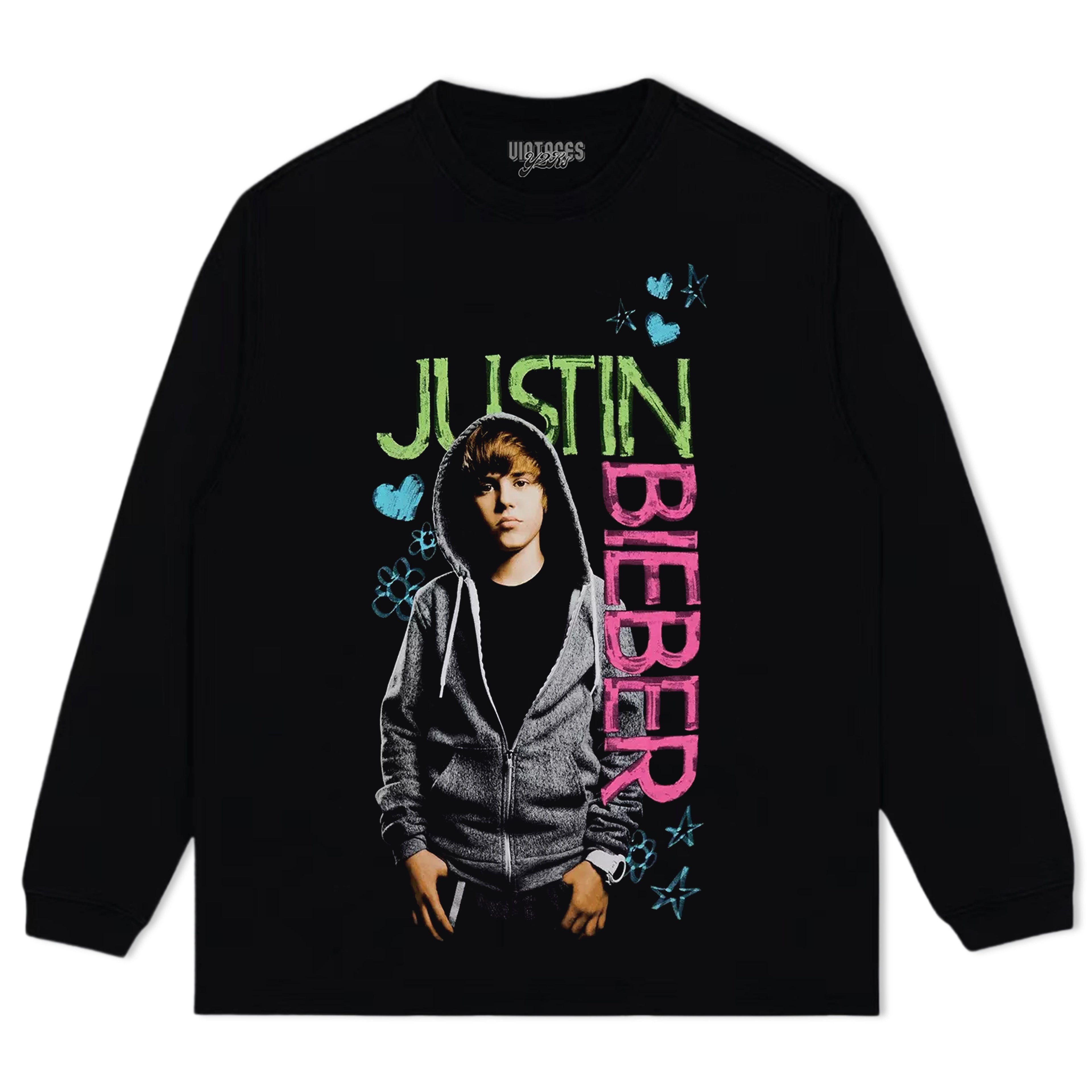 JUSTIN BIEBER HEARTS & STARS PORTRAIT TANK TOP & TEE & LONG SLEEVE & LAYERED LS & HOODIE