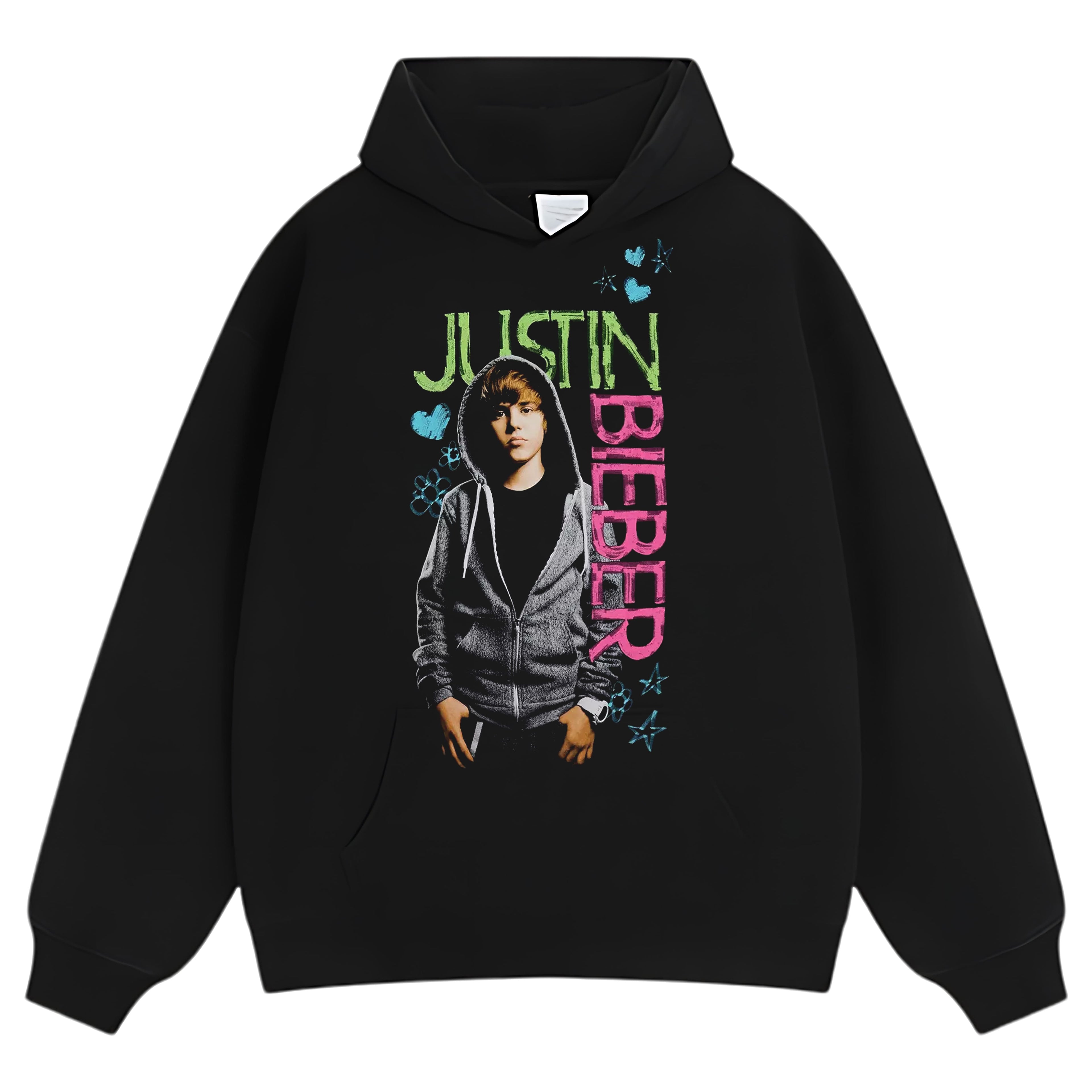JUSTIN BIEBER HEARTS & STARS PORTRAIT TANK TOP & TEE & LONG SLEEVE & LAYERED LS & HOODIE