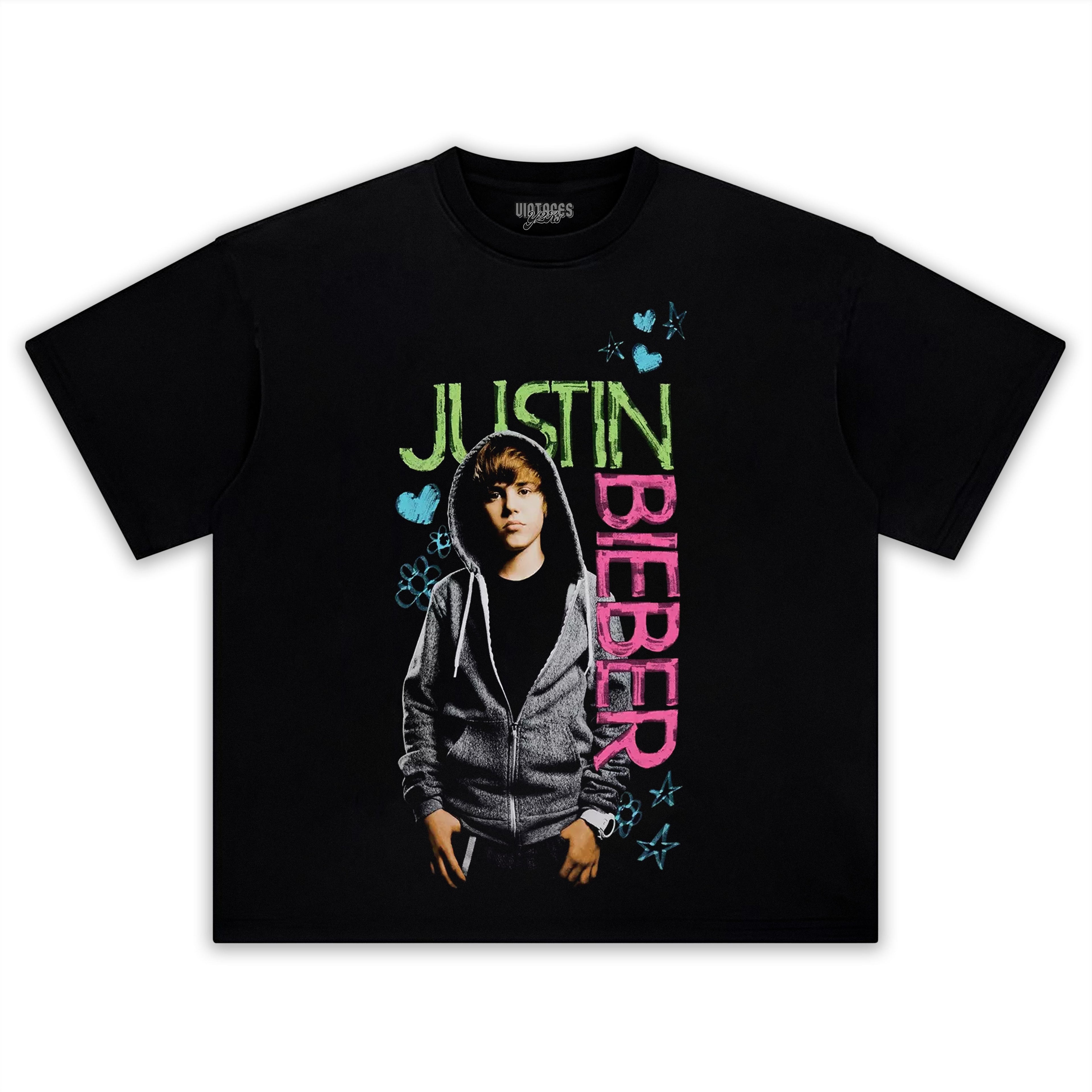 JUSTIN BIEBER HEARTS & STARS PORTRAIT TANK TOP & TEE & LONG SLEEVE & LAYERED LS & HOODIE