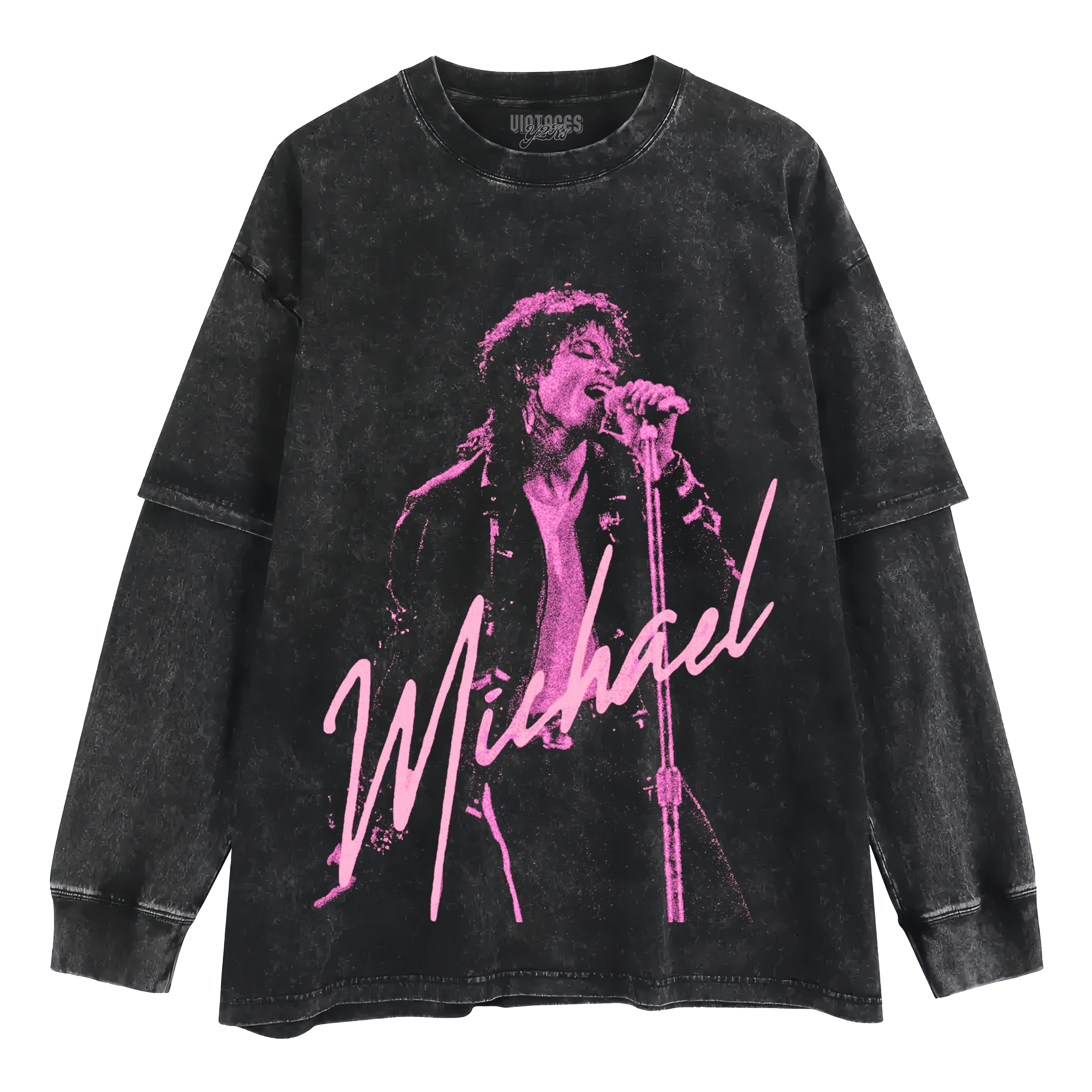 MICHAEL JACKSON KING OF POP V6 TANK TOP & TEE & LONG SLEEVE & LAYERED LS & HOODIE