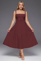 Curveins Plus Size Strap Corset Midi Dress