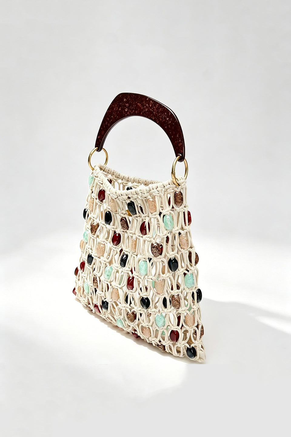 Curveinse Handmade Beaded Woven Hollow Tote Bag