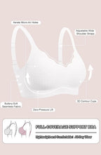 Curveins Ruffle Jelly Bra No Underwire Seamless Push Up Support Comfortable Wireless Everyday Bra