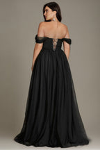 Curveins Plus Size Off-Shoulder Strapless Sleeveless Cinched-Waist Maxi Dress