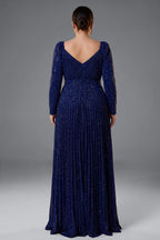 Curveins Plus Size V Neck Short Sleeve Ruched Waist Flowy Elegant Maxi Dress