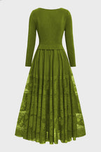 Curveins Plus Size Flowing Solid and Printed Panel Pleated Maxi Dress