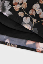 Curveins Plus Size V Neck Batwing Sleeve Floral Print Flowing Maxi Dress