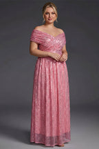 Curveins Plus Size V-Neck Sequin Maxi Dress